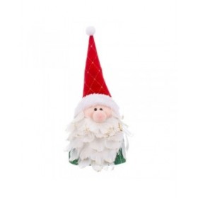 Decorazione Natalizia Multicolore Piume Sabbia Tessuto Babbo Natale 12 x 36 cm