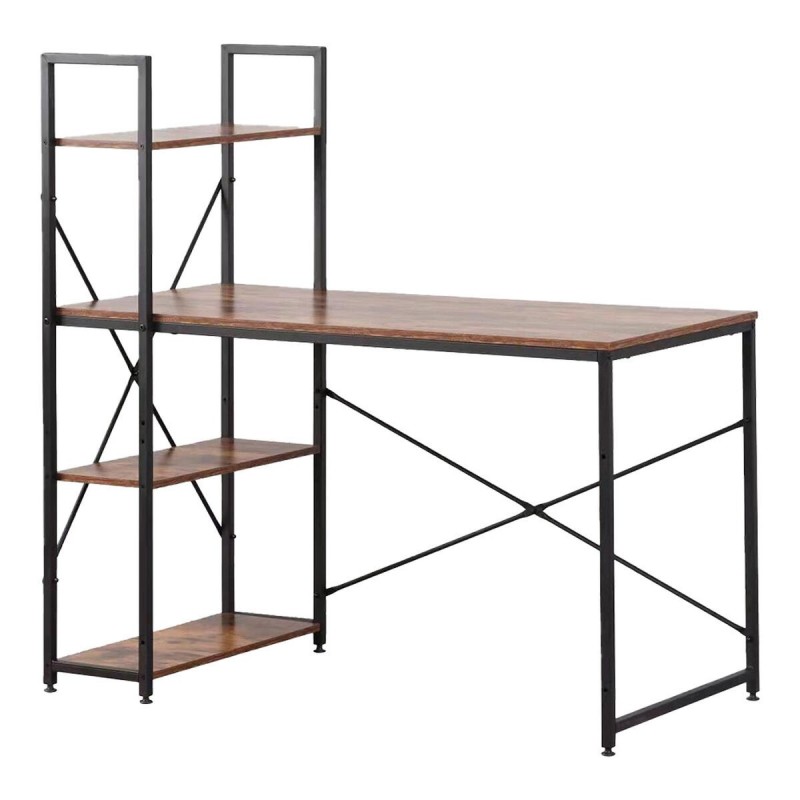 Scrivania con scaffale EDM 75196 Nero Legno Metallo 121 x 120 x 64 cm