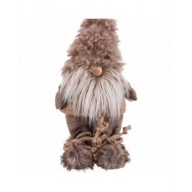 Decorazione Natalizia Marrone Poliresina Tessuto Babbo Natale 18 x 12 x 41 cm