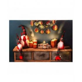 Quadro Natale Multicolore Legno Tela 60 x 1,8 x 40 cm