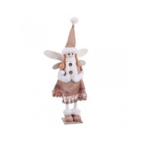 Decorazione Natalizia Multicolore Metallo Polyfoam Tessuto Angelo 22 x 10 x 47 cm