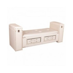 Panca Alexandra House Living Bianco Poliuretano Legno MDF 40 x 52 x 130 cm