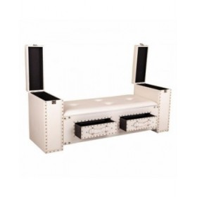 Panca Alexandra House Living Bianco Poliuretano Legno MDF 40 x 52 x 130 cm