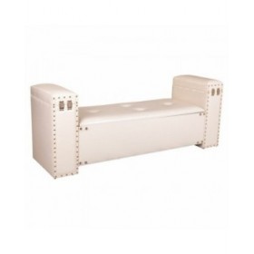 Panca Alexandra House Living Bianco Poliuretano Legno MDF 40 x 52 x 130 cm