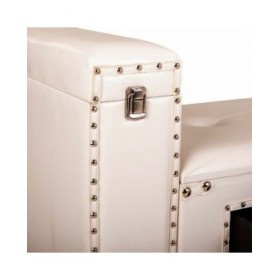 Panca Alexandra House Living Bianco Poliuretano Legno MDF 40 x 52 x 130 cm