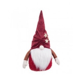 Decorazione Natalizia Bianco Rosso Sabbia Tessuto Babbo Natale 35 cm
