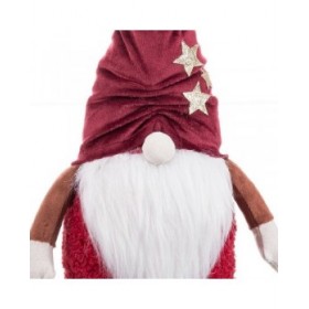 Decorazione Natalizia Bianco Rosso Sabbia Tessuto Babbo Natale 35 cm