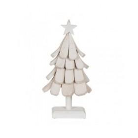 Albero di Natale Bianco Legno di paulownia Albero 31 x 25 x 60 cm