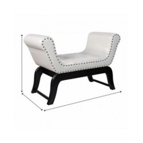 Panca Alexandra House Living Bianco Poliuretano Legno MDF 40 x 65 x 90 cm