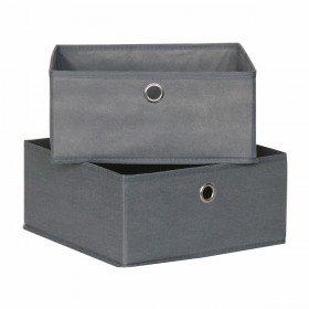 Scatole per conservare Mondex Grigio 28 x 28 x 13 cm (2 Unità)
