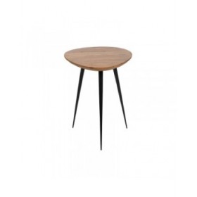 Set di 3 tavoli Nero Naturale Ferro Legno di acacia 86 x 81 x 43 cm (3 Unità)