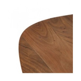 Set di 3 tavoli Nero Naturale Ferro Legno di acacia 86 x 81 x 43 cm (3 Unità)