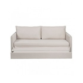 Divano Beige Poliestere Lino 210 x 93 x 95 cm