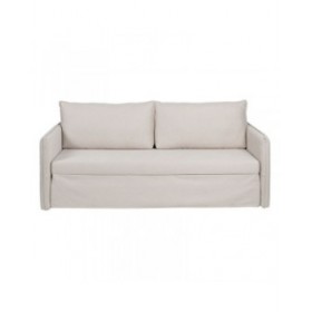 Divano Beige Poliestere Lino 210 x 93 x 95 cm