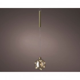 Palla di Natale Lumineo Dorato Cristallo Ø 10 cm Riattaccare MicroLED