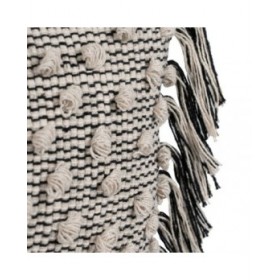Cuscino Cotone Nero Beige 30 x 60 cm