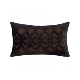 Cuscino Marrone Nero Velluto 50 x 30 cm