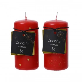 Candela Decoris Rosso Ø 5 x 10 cm