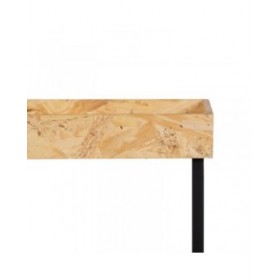 Set di 3 tavoli Nero Naturale Ferro Legno MDF 57,5 x 37,5 x 67,5 cm (3 Unità)
