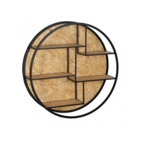 Scaffale Nero Naturale Ferro DMF 92 x 24 x 92 cm