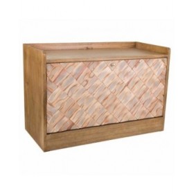 Panca Alexandra House Living Marrone Naturale Legno di paulownia Legno MDF 38 x 53 x 80 cm Scarpiera