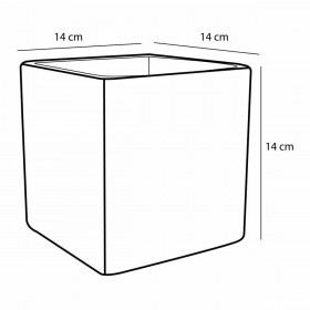 Vaso Mica Decorations Chaz Argentato Ceramica Quadrato 14 x 14 x 14 cm