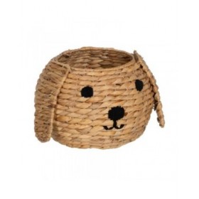 Cesto Cane Nero Beige Fibra naturale 27 x 27 x 19 cm
