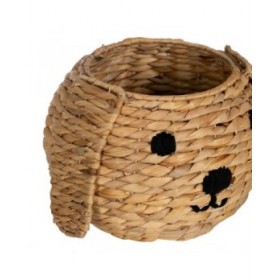 Cesto Cane Nero Beige Fibra naturale 27 x 27 x 19 cm