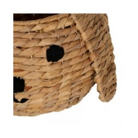 Cesto Cane Nero Beige Fibra naturale 27 x 27 x 19 cm
