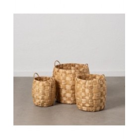 Set di Cesti Beige Fibra naturale 37 x 37 x 40 cm (3 Unità)
