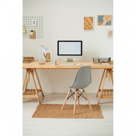 Lampada da scrivania EDM 32015 Bianco Naturale Legno Acciaio 40 W 12 x 17 x 45 cm