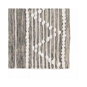 Tappeto Bianco Grigio 60 % Cotone 40 % Poliestere 160 x 230 cm