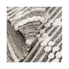 Tappeto Bianco Grigio 60 % Cotone 40 % Poliestere 160 x 230 cm