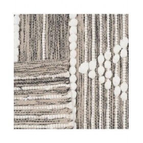 Tappeto Bianco Grigio 60 % Cotone 40 % Poliestere 160 x 230 cm