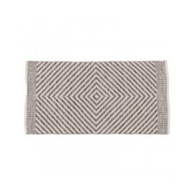 Tappeto Bianco Grigio 70 % cotone 30 % Poliestere 80 x 150 cm