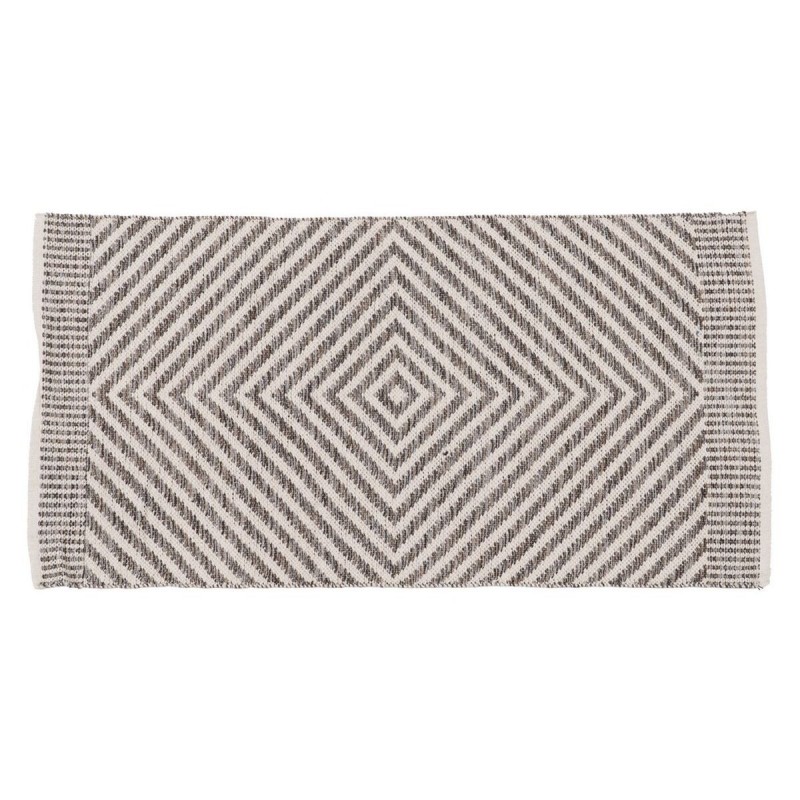 Tappeto Bianco Grigio 70 % cotone 30 % Poliestere 80 x 150 cm