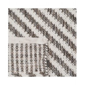 Tappeto Bianco Grigio 70 % cotone 30 % Poliestere 80 x 150 cm