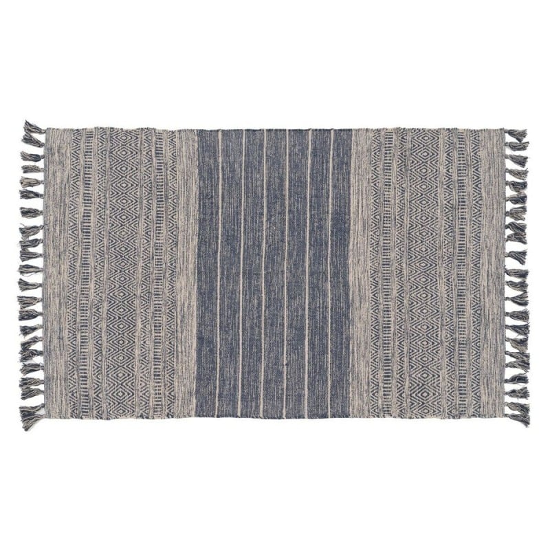 Tappeto Azzurro Bianco 70 % cotone 30 % Poliestere 120 x 180 cm