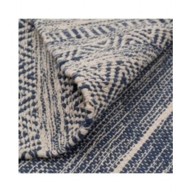 Tappeto Azzurro Bianco 70 % cotone 30 % Poliestere 120 x 180 cm
