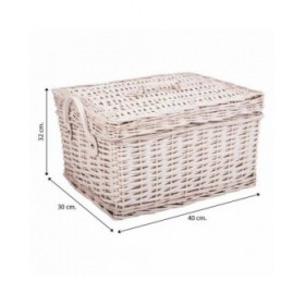 Scatole per conservare Alexandra House Living Bianco vimini Legno di salice 2 Pezzi