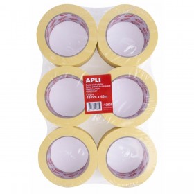 Nastro Adesivo Apli Carrozzeria Pittore Giallo 6 Pezzi 48 mm x 45 m