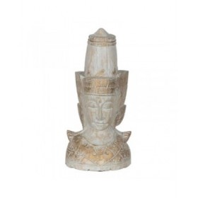 Statua Decorativa Bianco Naturale Indiano 20 x 20 x 40 cm