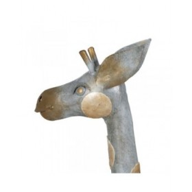 Statua Decorativa Grigio Dorato Giraffa 27 x 12 x 100 cm