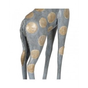 Statua Decorativa Grigio Dorato Giraffa 27 x 12 x 100 cm