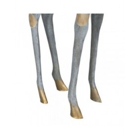 Statua Decorativa Grigio Dorato Giraffa 27 x 12 x 100 cm