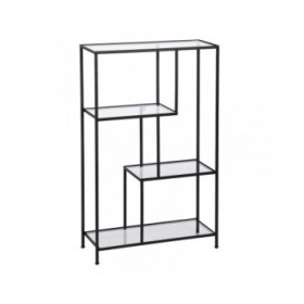 Scaffale Nero Cristallo Ferro 65 x 25 x 110 cm