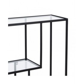 Scaffale Nero Cristallo Ferro 65 x 25 x 110 cm