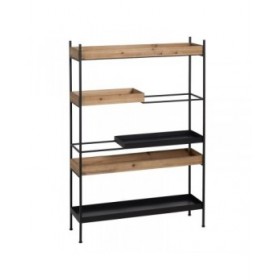 Scaffale Marrone Nero Legno Ferro 85 x 26 x 130 cm