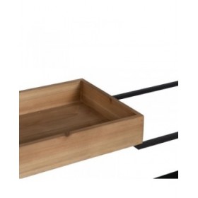 Scaffale Marrone Nero Legno Ferro 85 x 26 x 130 cm