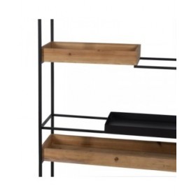 Scaffale Marrone Nero Legno Ferro 85 x 26 x 130 cm